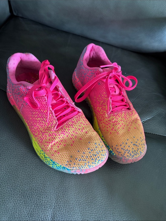 NOBULL Shoes - NOBULL Pink Yellow Gradient Knit Athletic Shoes